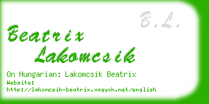 beatrix lakomcsik business card